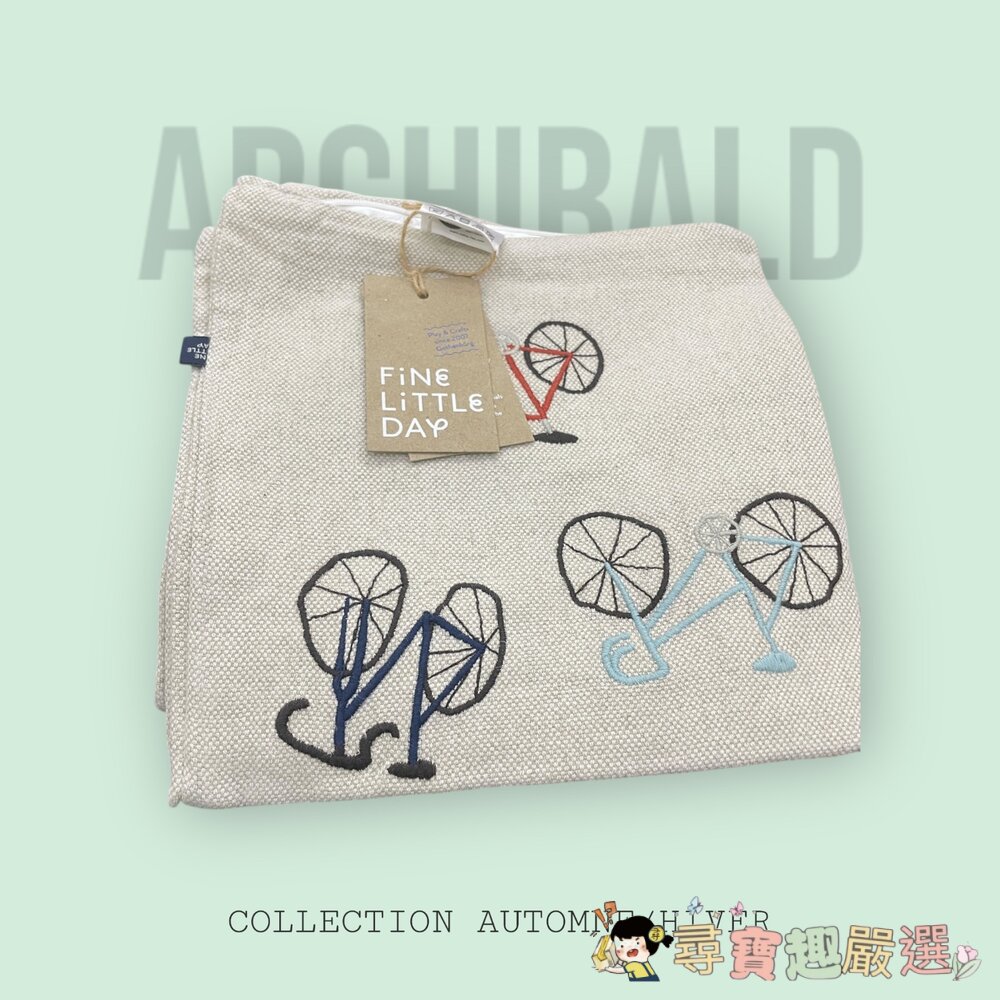 FINE LITTLE DAY 抱枕套 VAG 聯名波浪條紋 38*58/MANET 海系列水母刺繡 38*58/小人刺-圖片-5