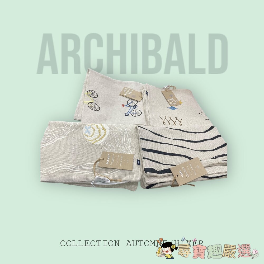 FINE LITTLE DAY 抱枕套 VAG 聯名波浪條紋 38*58/MANET 海系列水母刺繡 38*58/小人刺-圖片-6