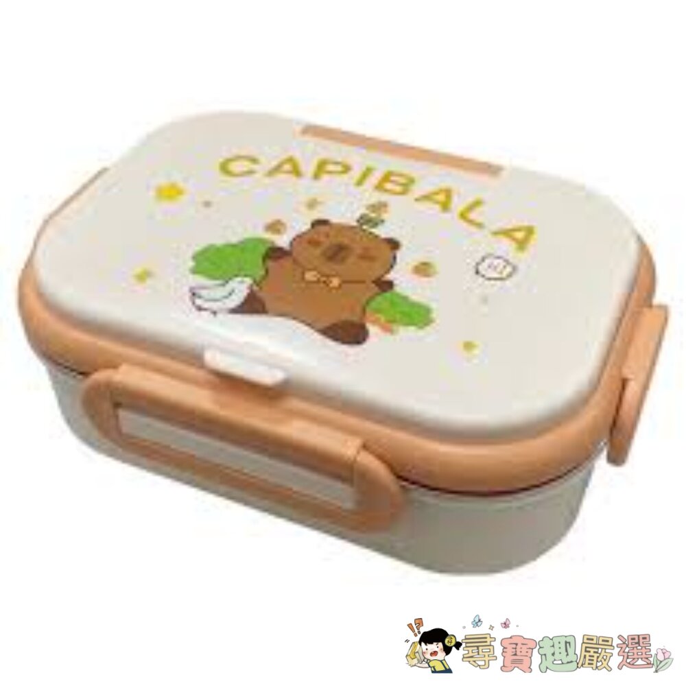 卡皮巴拉日系316不鏽鋼保溫便當盒+餐具組+保溫袋 動物款現貨-圖片-1