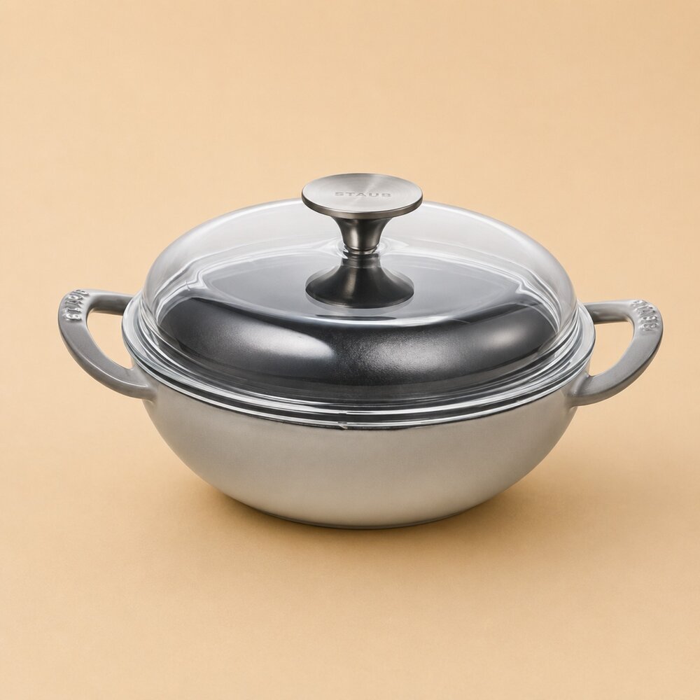 M01-128-24H出貨EJIRY 電磁爐用黑鐵高圓頂雙柄迷你炒鍋, 18cm, 灰色現貨