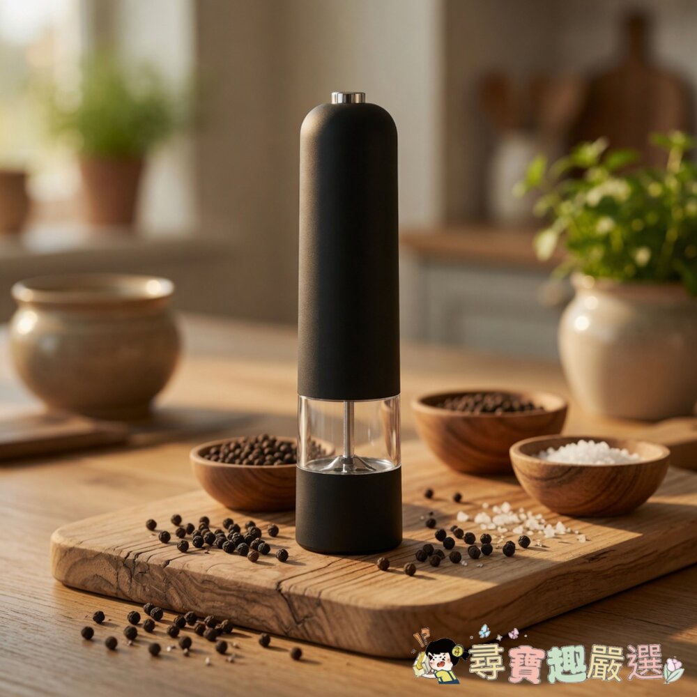 Kyhome 電動胡椒研磨器/家用研磨罐/調味罐/香料罐 黑色, 100ml[盒損]現貨 封面照片