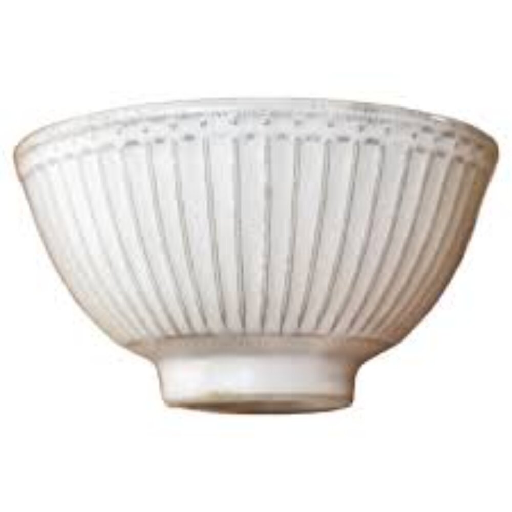 M01-6-美濃燒 十草 飯碗, 12.3 x 6.5cm, 米白現貨