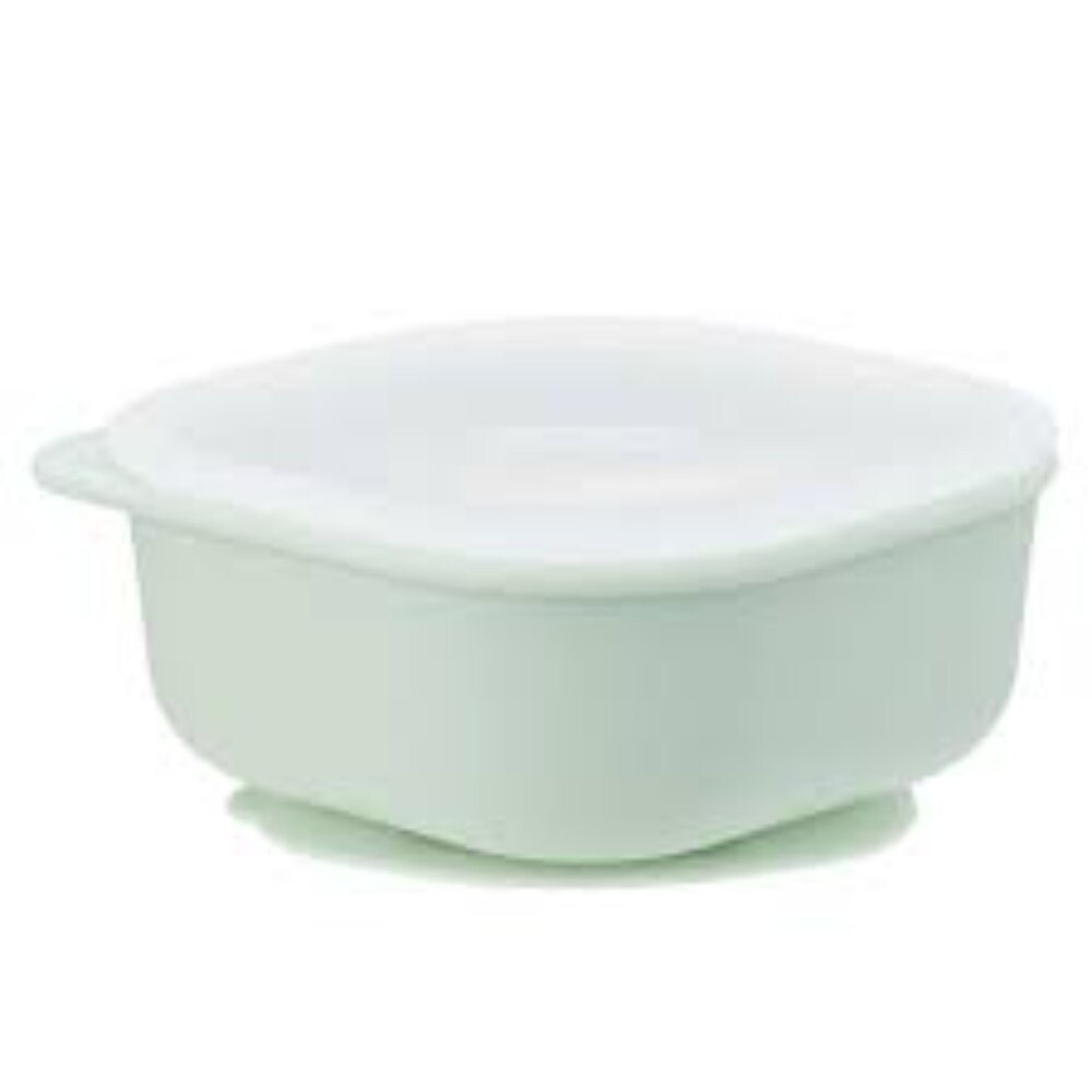 M01-82-Edison 幼兒自主學習矽膠吸盤碗含蓋 450ml 薄荷綠, 450ml現貨