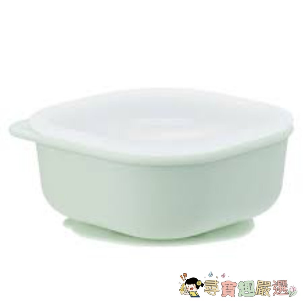 Edison 幼兒自主學習矽膠吸盤碗含蓋 450ml 薄荷綠, 450ml現貨 封面照片