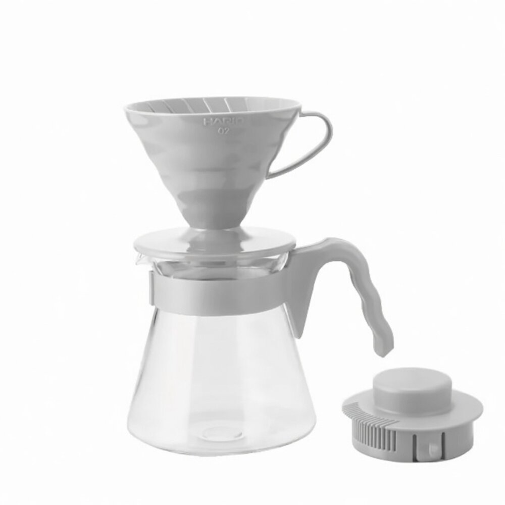 M01-90-HARIO 好璃奧 V60手沖咖啡壺組 灰白色 VCSD-02-PGR現貨
