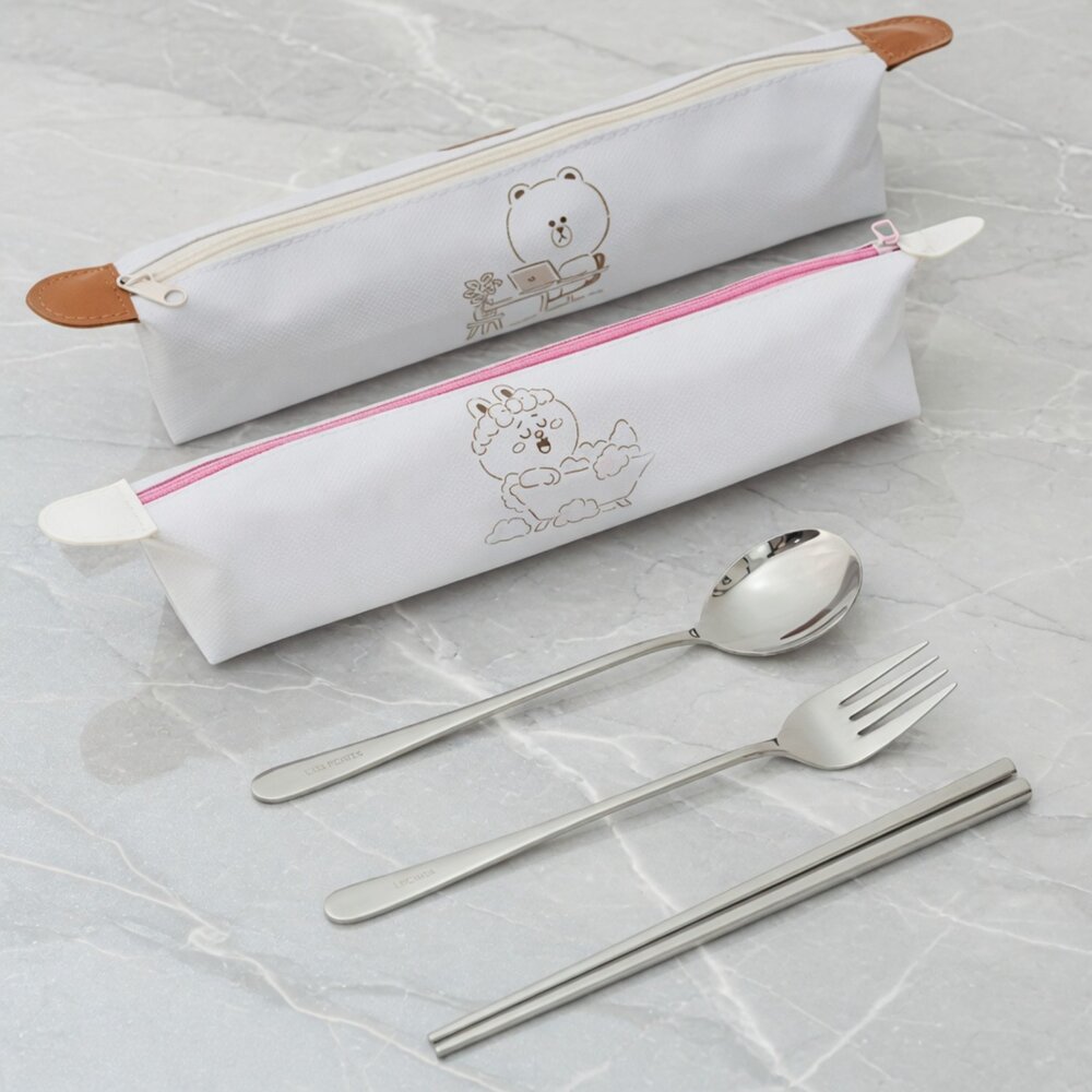 M01-92-Hiromimi LINE FRIENDS 宅家餐具四件組 -熊大款現貨