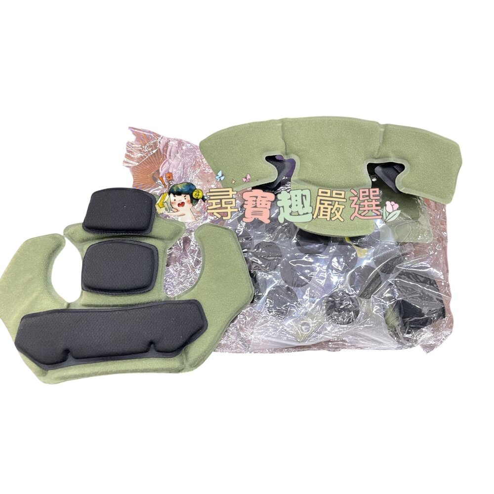 P04-2-戰術頭盔帶 鋼盔內襯 適用各類戰術頭盔 綠色懸掛+內襯 軍綠色