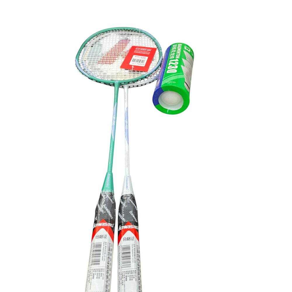 kawasaki 川崎 超輕碳纖維羽球拍2支+羽球-圖片-3