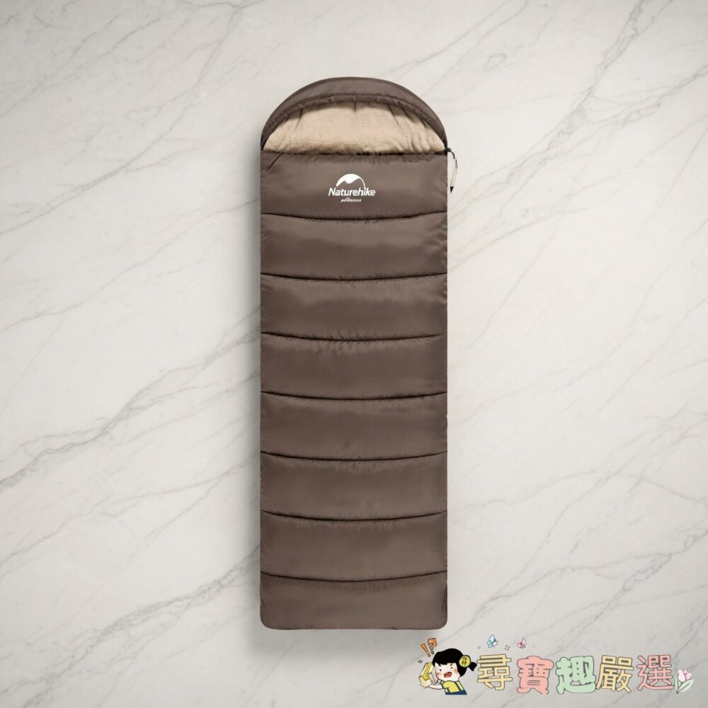 Naturehike挪客U系列信封帶帽睡袋,U350,陶泥灰現貨