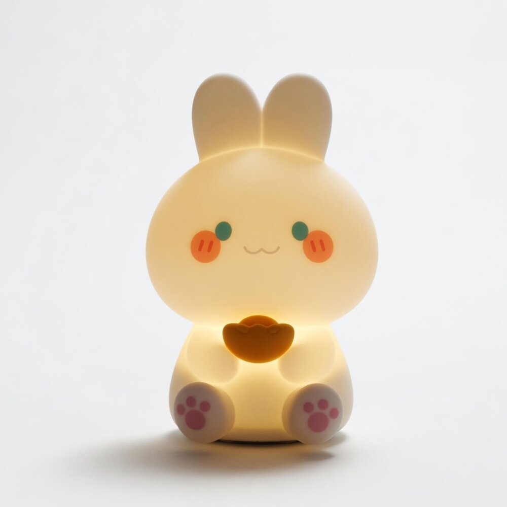 R02-2-療癒有錢兔小夜燈 語音聲控, 10.1 x 9.6 x 14.7cm, 139g現貨