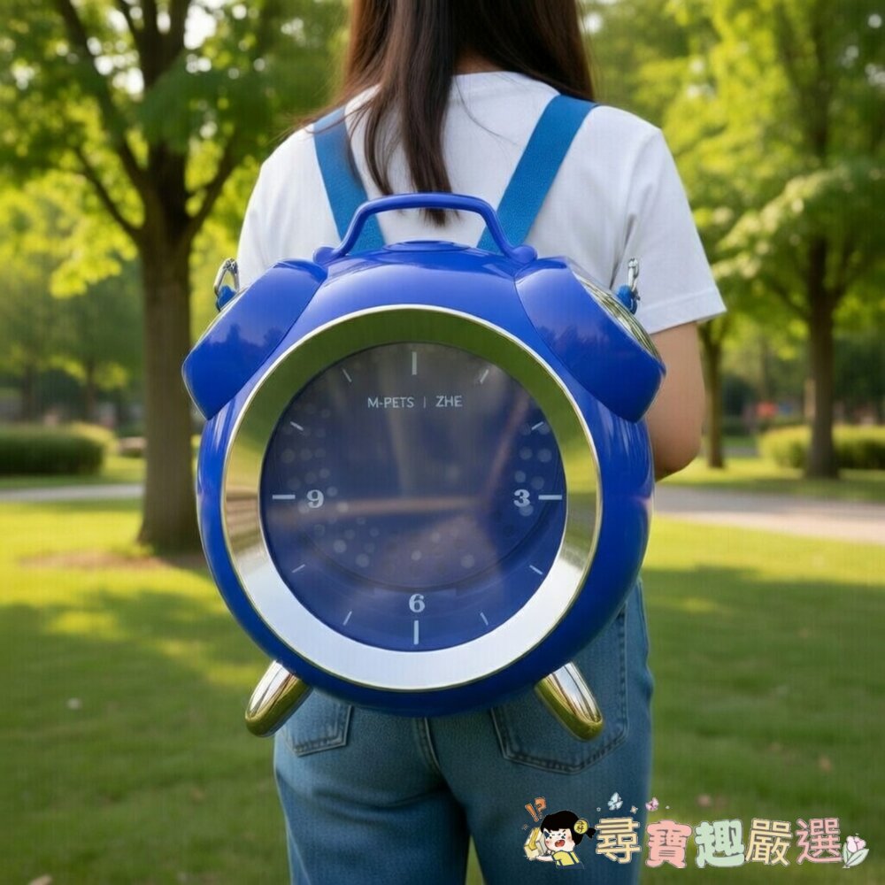 M-PETS x ZMI 鬧鐘款寵物外出太空包 (藍色) 貓咪現貨-圖片-1