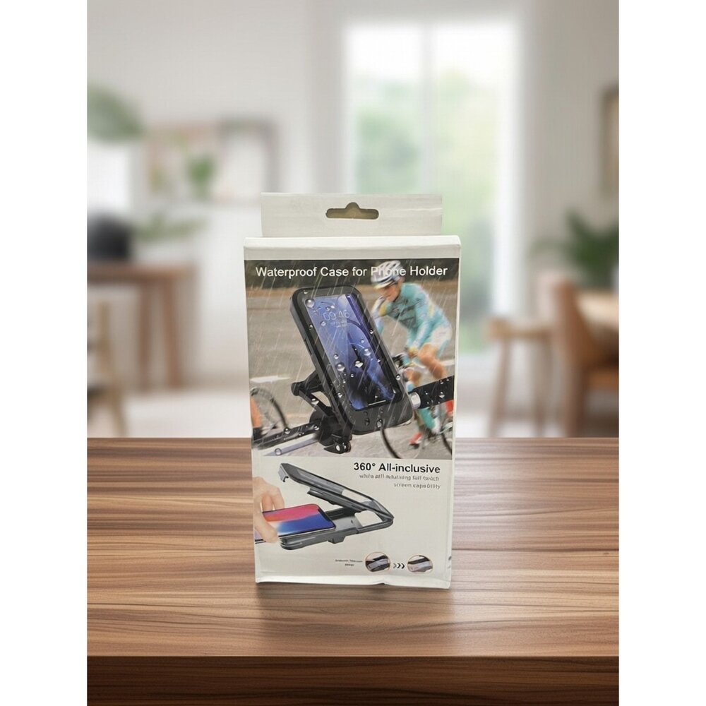 T02-8-全包覆式防水旋轉手機支架 自行車/機車 防水手機架 360觸控現貨