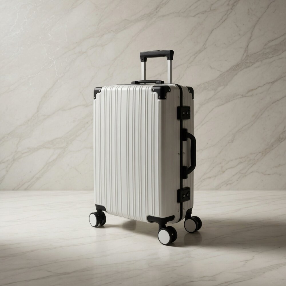 V01-47-WALLABY 袋鼠牌 極細復古鋁框行李箱, 20吋(35 x 25 x 55cm), 白色現貨