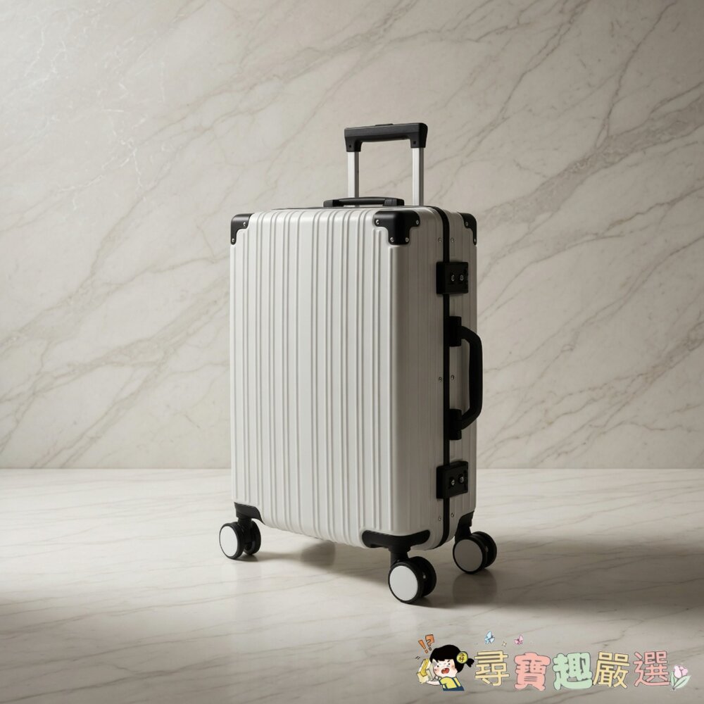 WALLABY 袋鼠牌 極細復古鋁框行李箱, 20吋(35 x 25 x 55cm), 白色現貨 封面照片