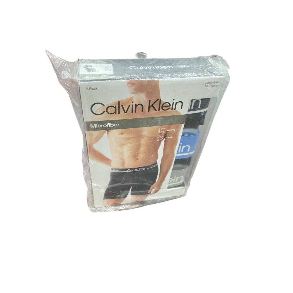 美國大衛Calvin Klein美版S號男生四角純棉褲3PS(黑藍灰)/美版S號男生四角純棉褲3PS(黑灰黑)/M號男生-圖片-1