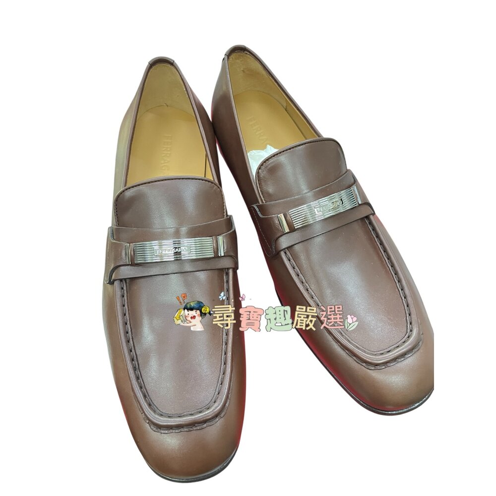 W03-1-FERRAGAMO 男生高檔皮鞋 咖啡色 義大利全新 平行輸入正品現貨
