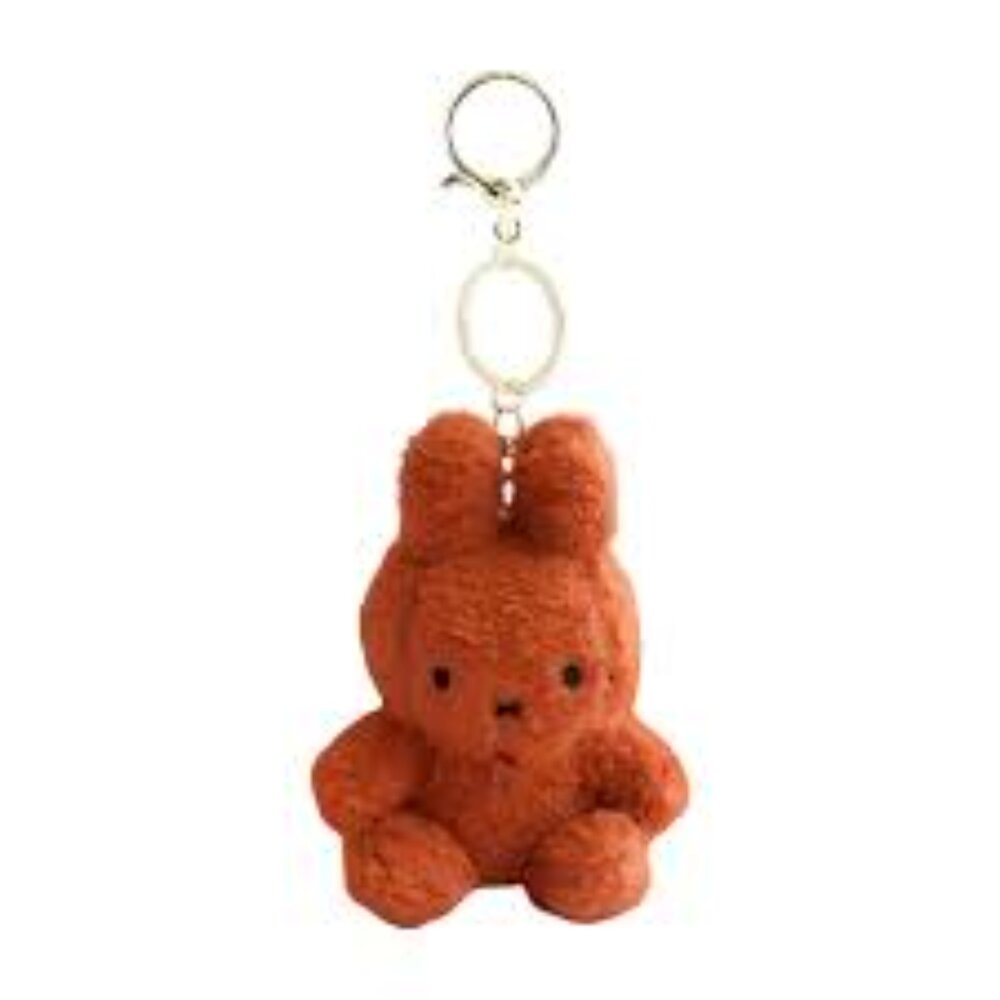Y01-12-[MIFFY] 坐姿奶油絨毛娃娃鑰匙圈, 棕色, 1個, 12cm現貨