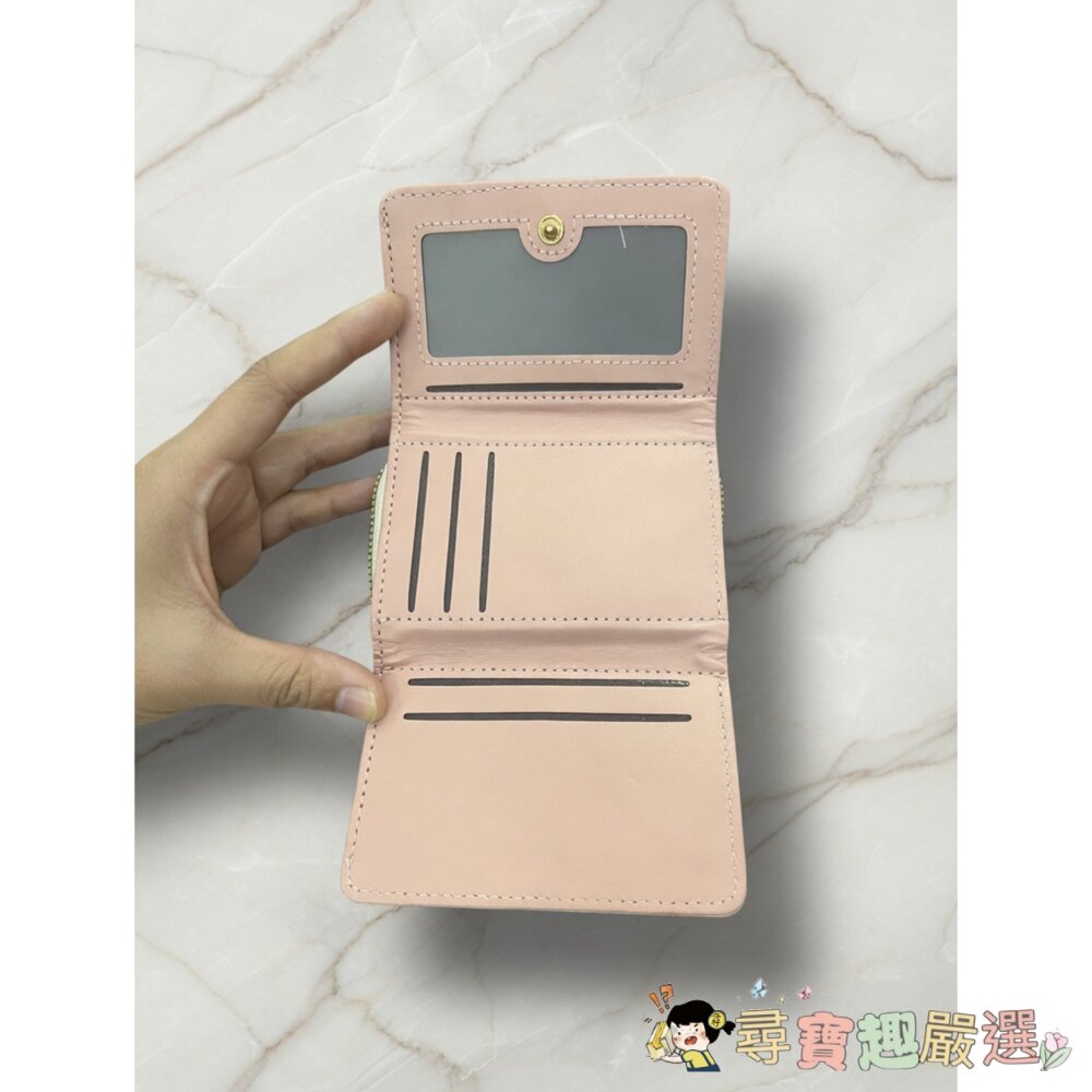 日系愛心刺繡菱格三折短夾/FOREVER BETTER 觸控式手機斜背長夾現貨-圖片-1