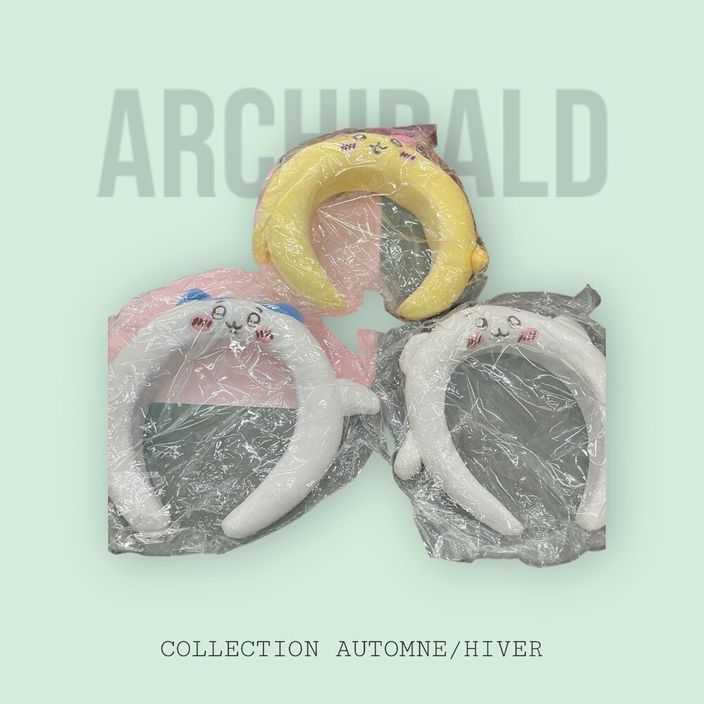 Y02-4-可愛髮圈/髮箍 黃底粉耳/白底藍耳/白底白耳現貨