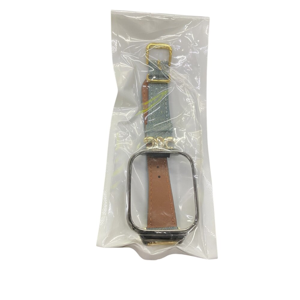 智能手錶錶帶 牛仔皮革/橡膠錶帶-圖片-5