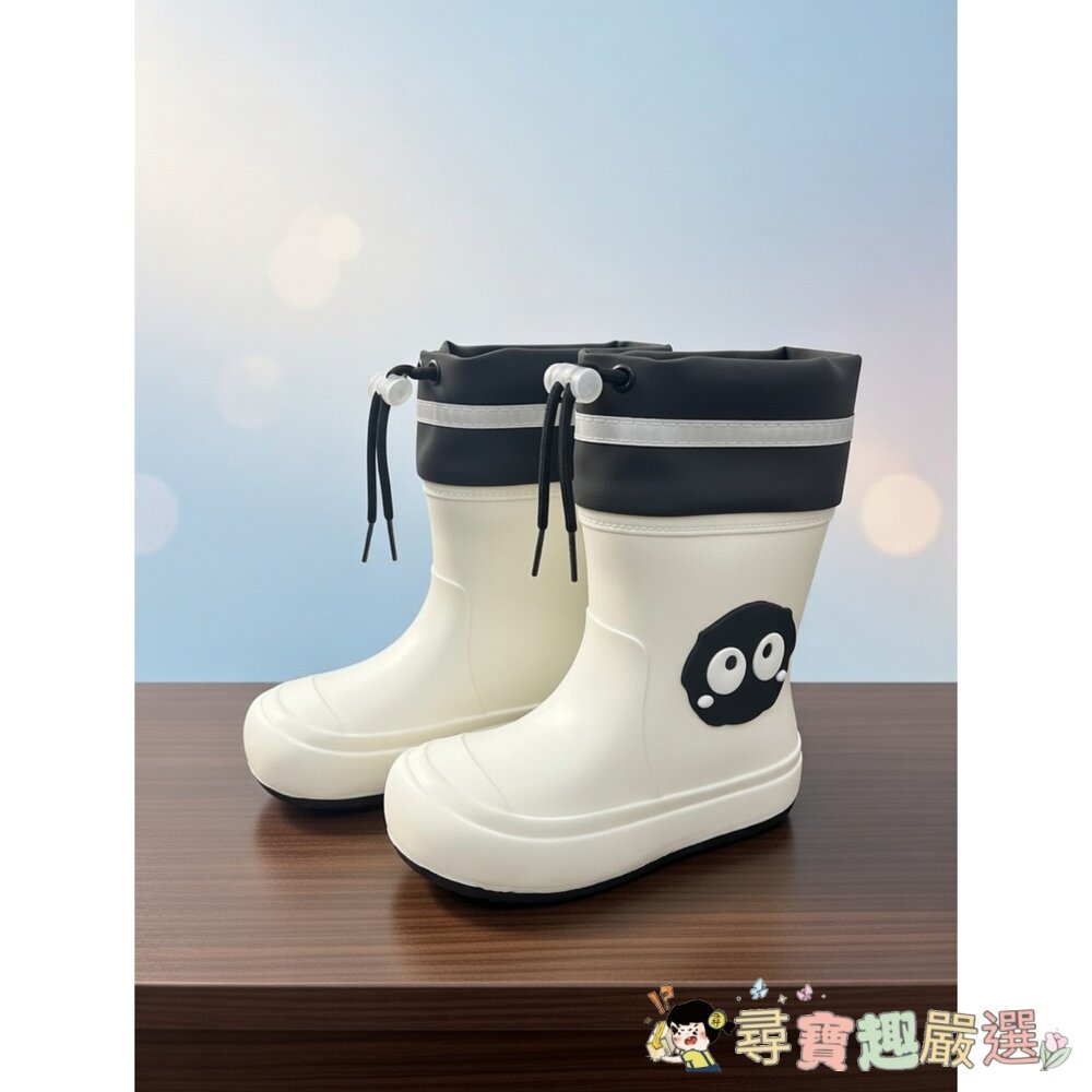 時尚小黑點雨鞋/膠鞋|白色|34-35號(鞋內約22-22.5公分)/時尚小黑點雨鞋/膠鞋|卡其色|L號(鞋內約23-2-圖片-2