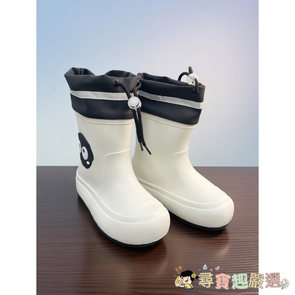  時尚小黑點雨鞋/膠鞋｜白色｜34-35號（鞋內約22-22.5公分）/時尚小黑點雨鞋/膠鞋｜卡其色｜L號（鞋內約23-23.5公分）童鞋