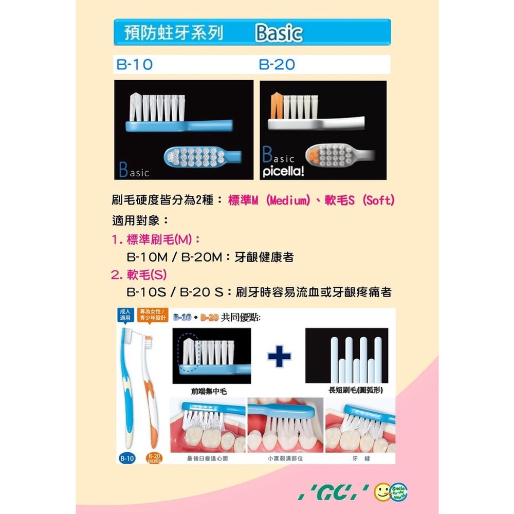 日本GC 公司貨 Ruscello 牙刷 B-10M/B-10S 一支【日本牙科-圖片-1