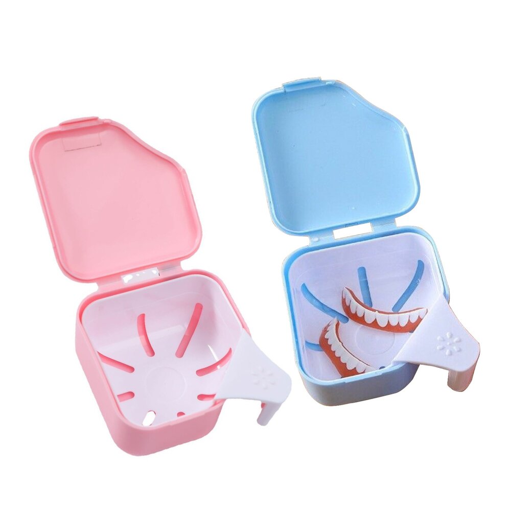 日式假牙套清潔雙層浸泡盒一入-圖片-1