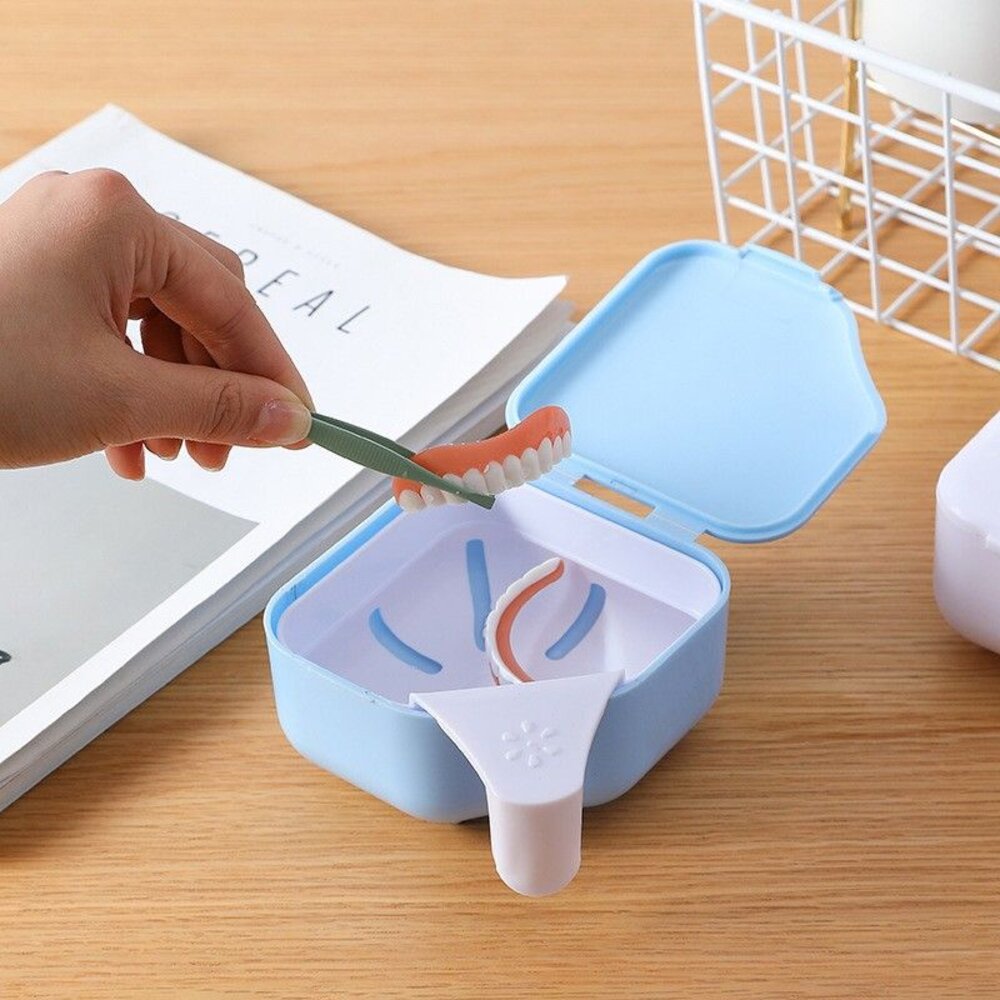 日式假牙套清潔雙層浸泡盒一入-圖片-2