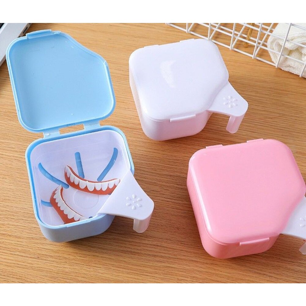 1688-0082-日式假牙套清潔雙層浸泡盒一入