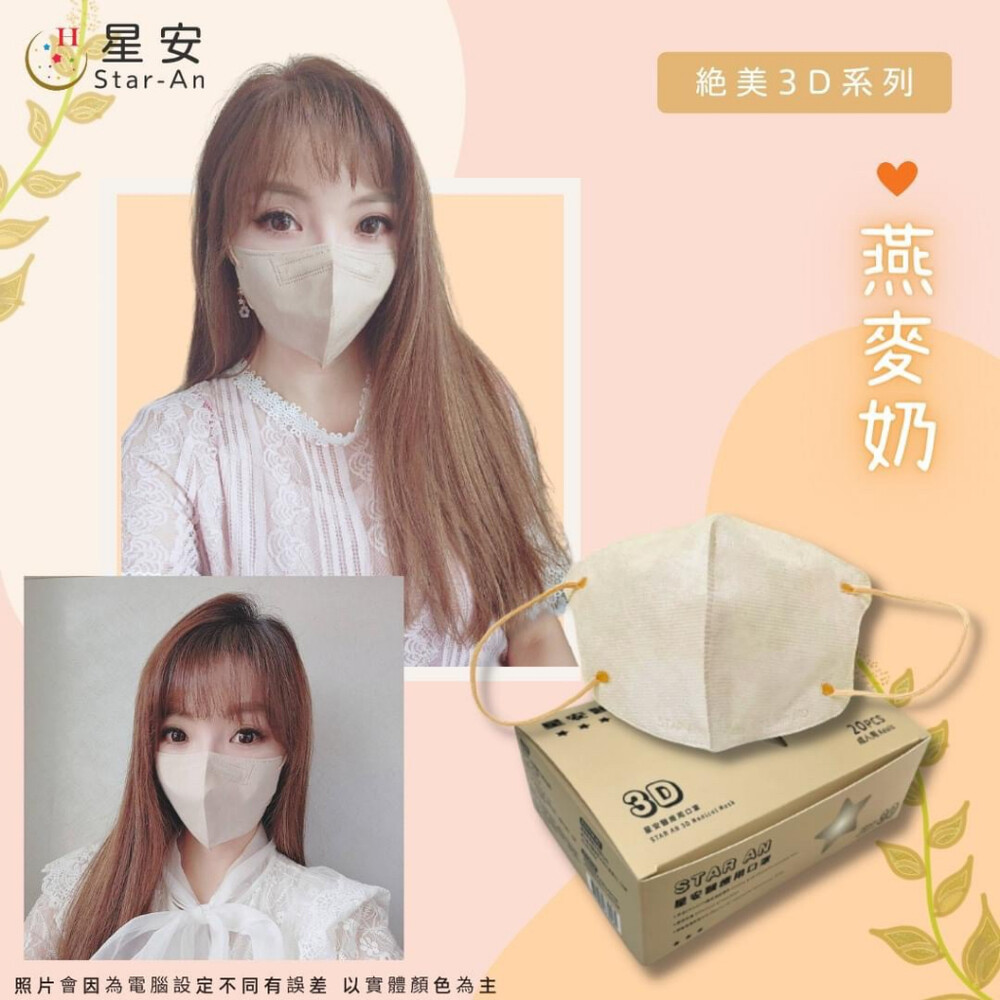星安3D成人醫療口罩 台灣製 立體口罩 彩色口罩 成人立體醫療口罩 3D口罩 醫療級雙鋼印-圖片-3