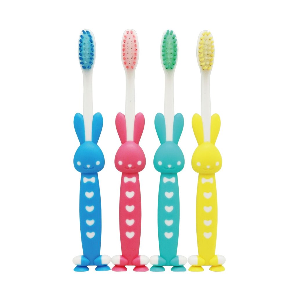 小熊兔子可站立兒童軟毛牙刷四入-圖片-1