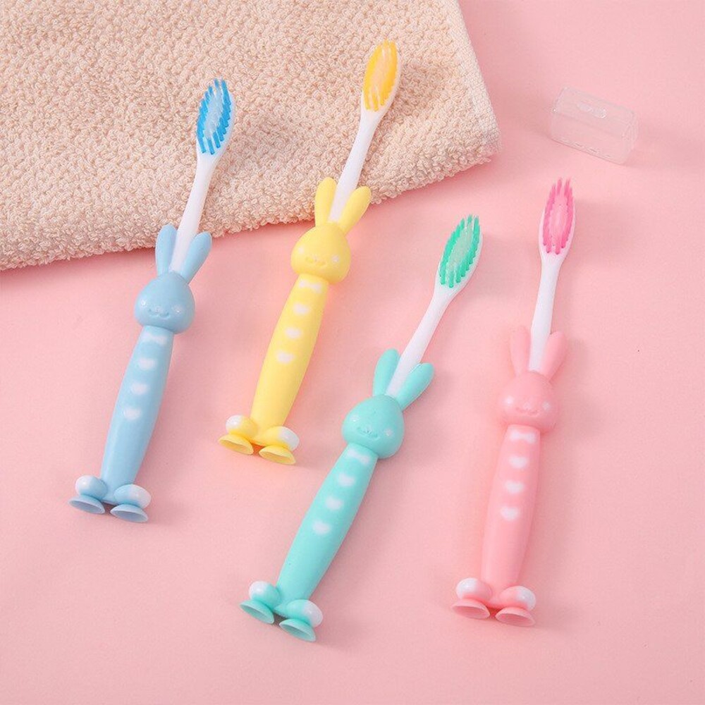 小熊兔子可站立兒童軟毛牙刷四入-圖片-4