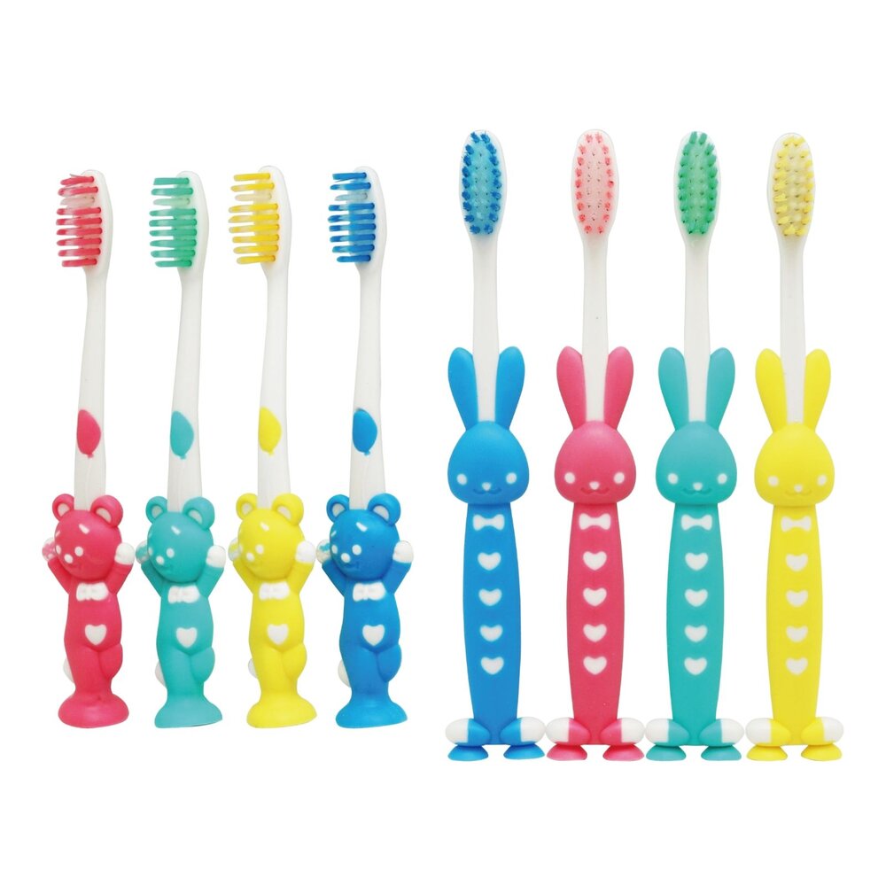 小熊兔子可站立兒童軟毛牙刷四入 封面照片