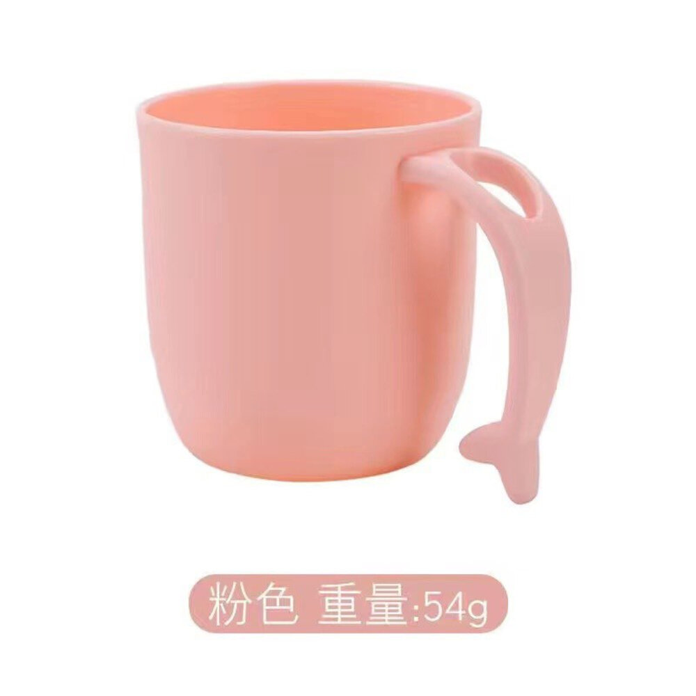 海豚造型兒童漱口杯 握把可插牙刷一入 顏色隨機-圖片-2