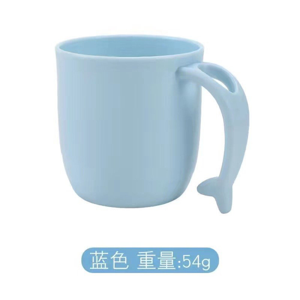 海豚造型兒童漱口杯 握把可插牙刷一入 顏色隨機-圖片-4