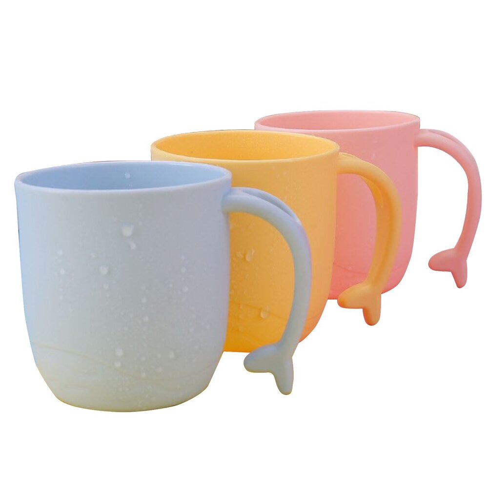 海豚造型兒童漱口杯 握把可插牙刷一入 顏色可選-圖片-5