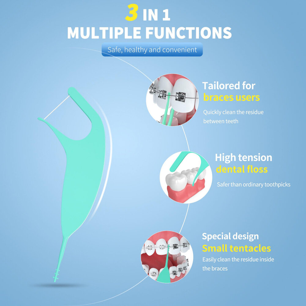 Kingubzins 矯正牙線棒50支/包(藍) 另有 鴨嘴獸Platypus-圖片-1