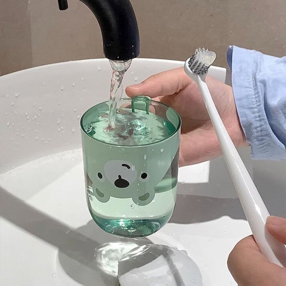 兒童造型旅行漱口杯牙刷杯一入(綠/黃可選)-圖片-4