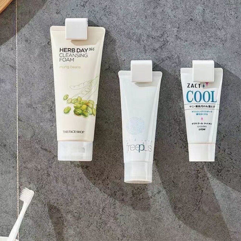 日本牙膏夾浴室免打孔壁掛式收納牙膏置物架一入-圖片-1