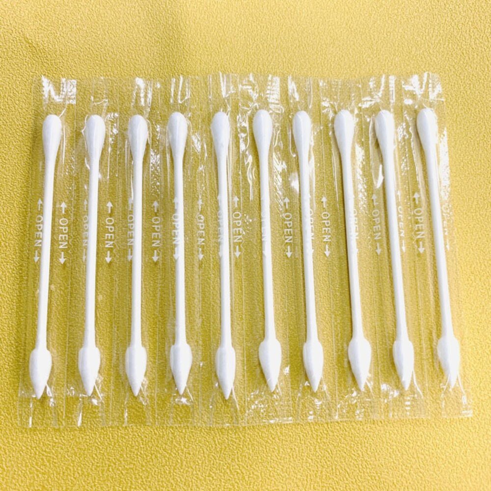 一次性獨立包裝 化妝用圓頭尖頭雙頭棉花棒50支/袋裝-圖片-1
