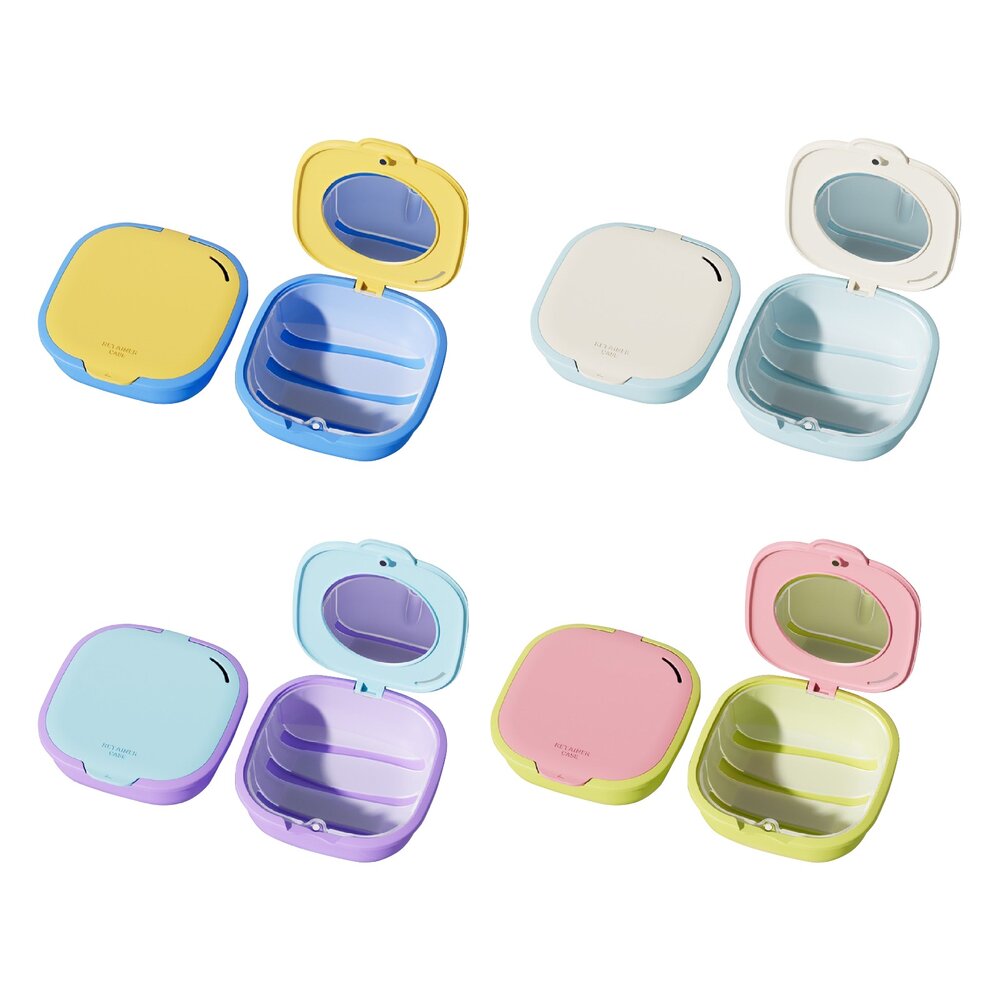 250925113427-矯正專用 多巴胺色繽紛彩色雙層磁吸收納盒一入 隱形牙套收納盒 維持器收納盒