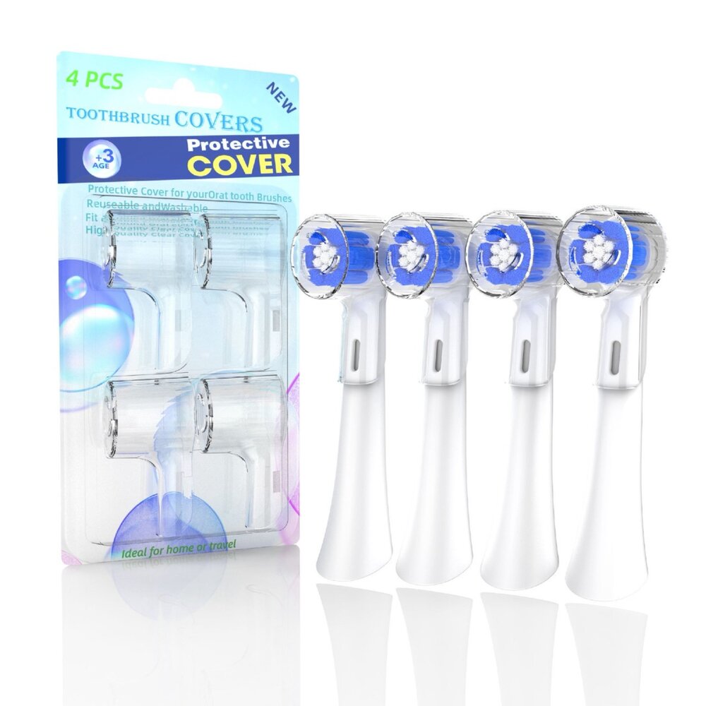 適用歐樂B「iO系列」音波電動牙刷刷頭保護套4入/卡-圖片-1
