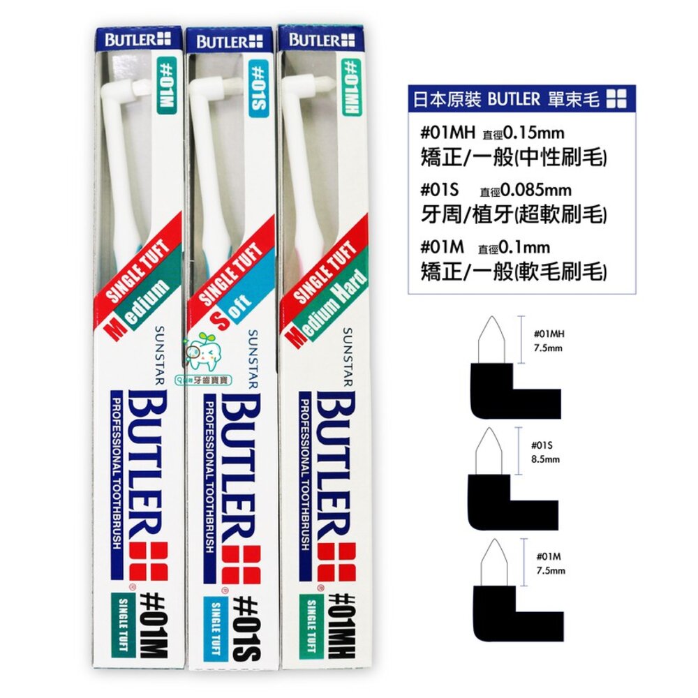 三詩達 SUNSTAR BUTLER 單束型尖頭軟毛牙刷 一支 單束毛-圖片-1