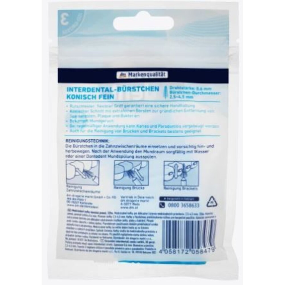 德國 Dontodent DM 0.4/0.6mm 牙間刷/齒間刷 極細-直型32入/L型28入-圖片-7