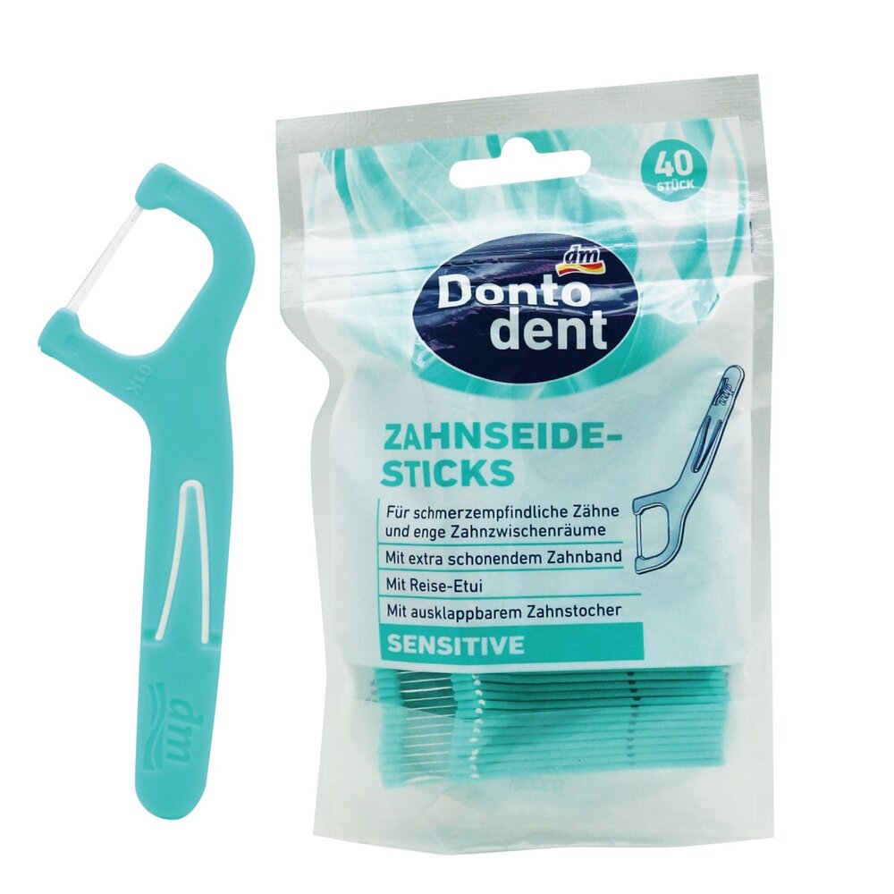 4066447703627-德國 Dontodent DM 成人薄荷細滑扁線牙線棒40支