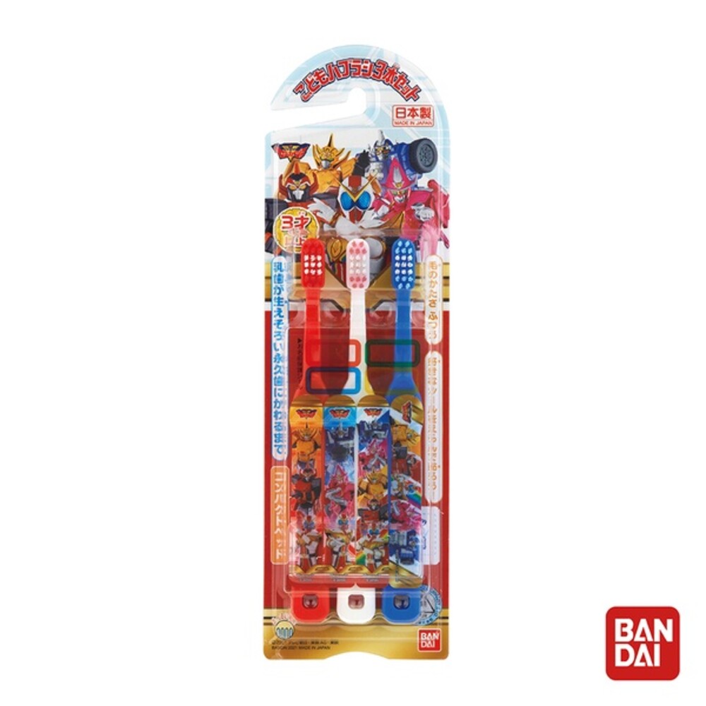 日本BANDAI 萬代兒童牙刷3入-日本製 鹹蛋超人 小熊學校 哆啦A夢 星之卡比 小小兵 角落生物 鬼滅之刃 光之少女-圖片-6