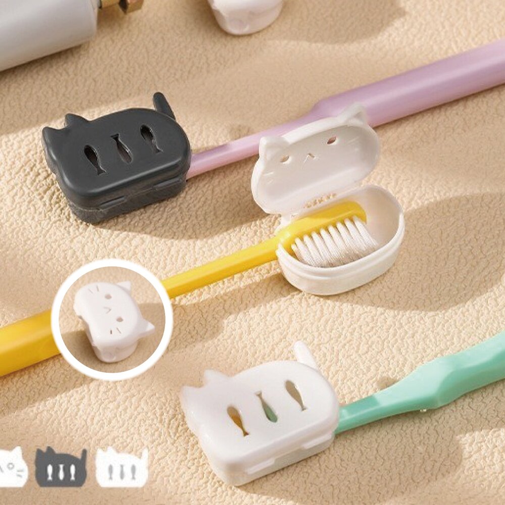 日系Imakara 貓咪牙刷保護套4入(袋裝) 牙刷收納罩 旅行刷頭套-圖片-1