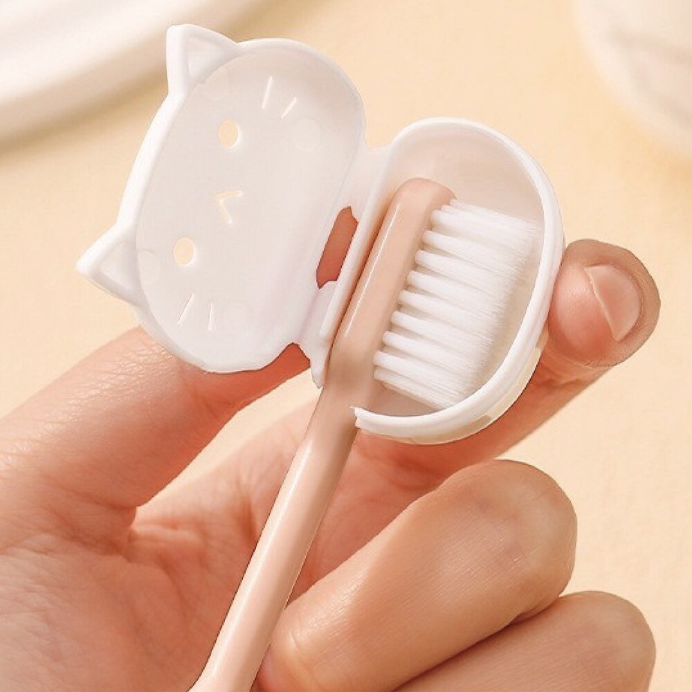 日系Imakara 貓咪牙刷保護套4入(袋裝) 牙刷收納罩 旅行刷頭套-圖片-2