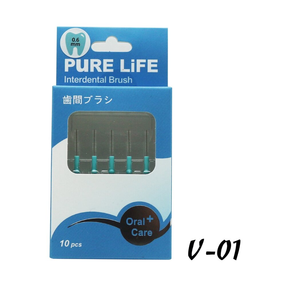 4712909860833-寶淨Pure-Life 纖柔護齒可替換牙間刷毛 (青綠/0.6MM) V-01
